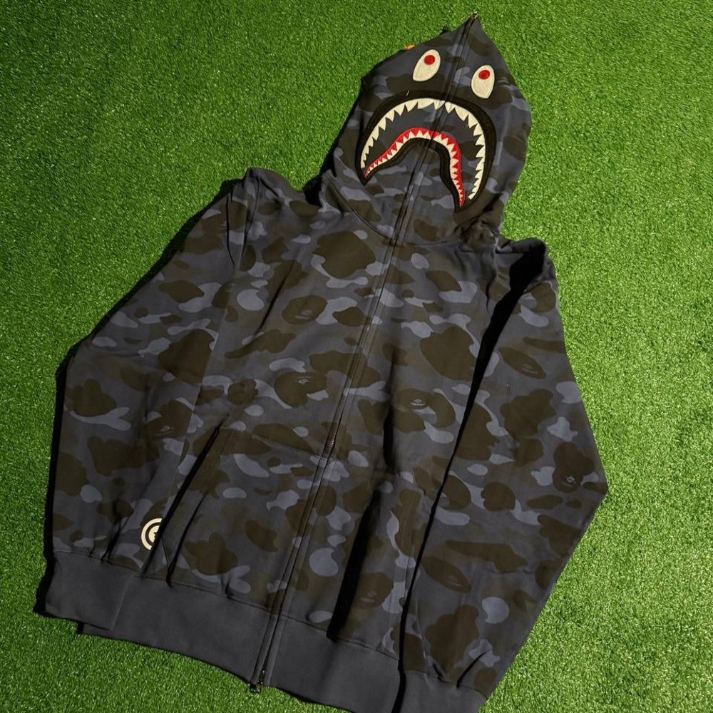BAPE Color Camo Shark Full Zip Hoodie 'Navy'